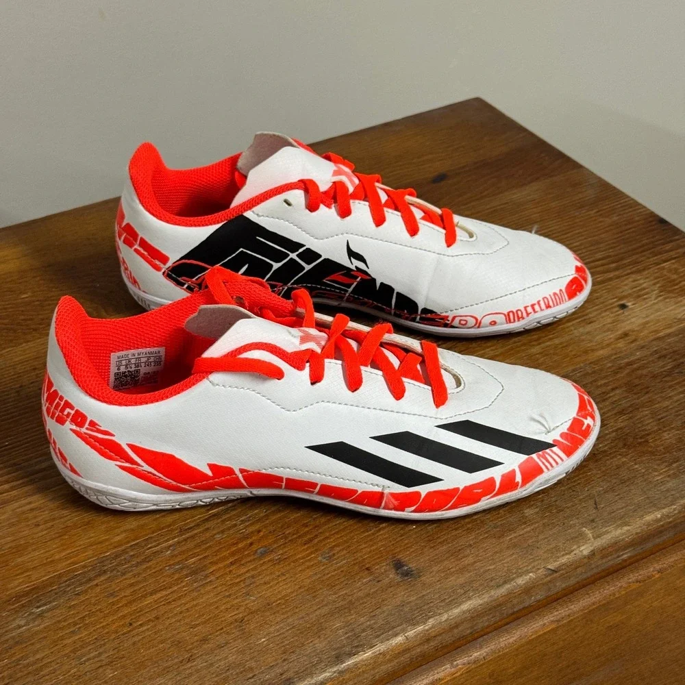 Adidas X Speedflow Messi.4 Indoor Soccer Shoes White Red Mens 6‎ Womens 7.5